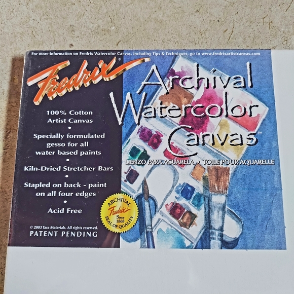 3 NEW Fredrix 12 x 12 Cotton Archival Watercolor Canvases - Picture 3 of 5